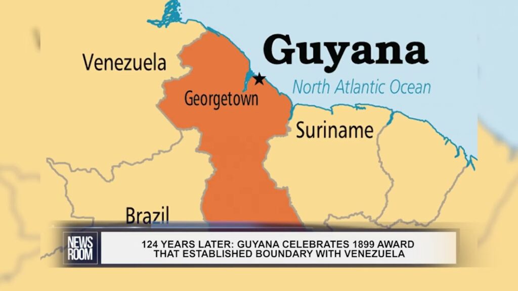The Arbitral Award of 1899, Map showoing Guyana And Venezuela