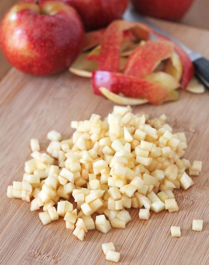 2 apples, peeled and finely chopped