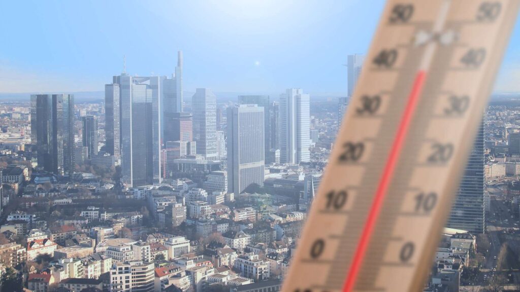 Euorope Urbanization causing heat wave high temperature